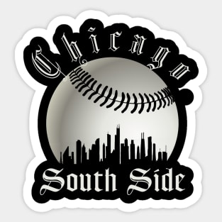 Vintage Chicago City Skyline White Baseball South Side S.O.X Sticker